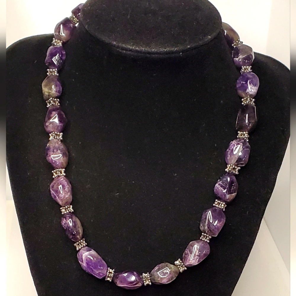 Vtg. Natural Amethyst Necklace